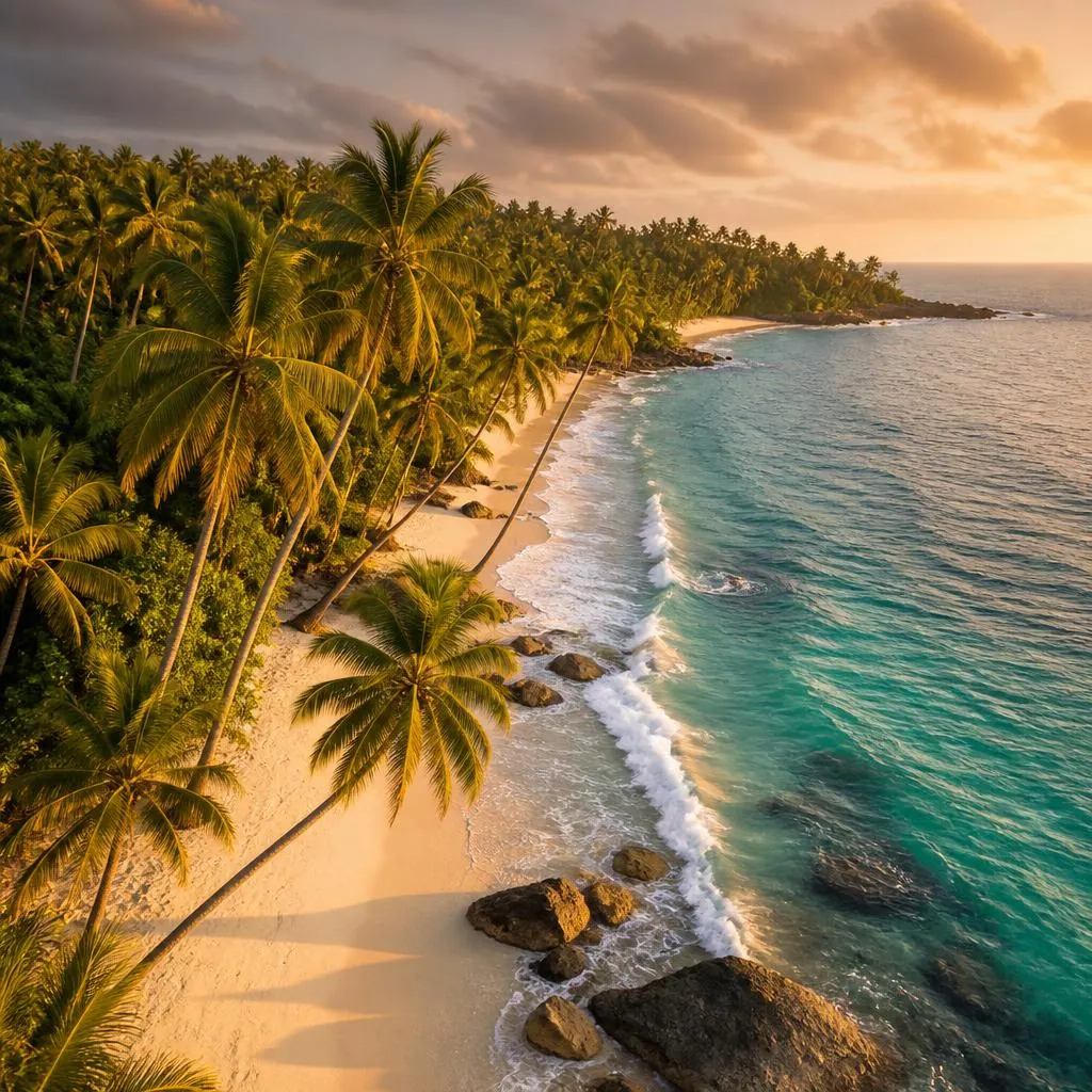 Coconut grove in Sri Lanka's coastal triangle